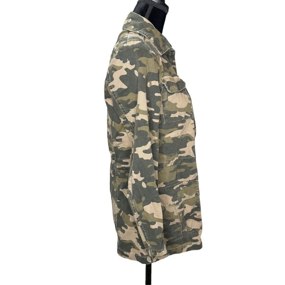 Forever 21 Jacket Womens Small Green Camo Military Outdoor Jacket Hiking Coat - Picture 5 of 15